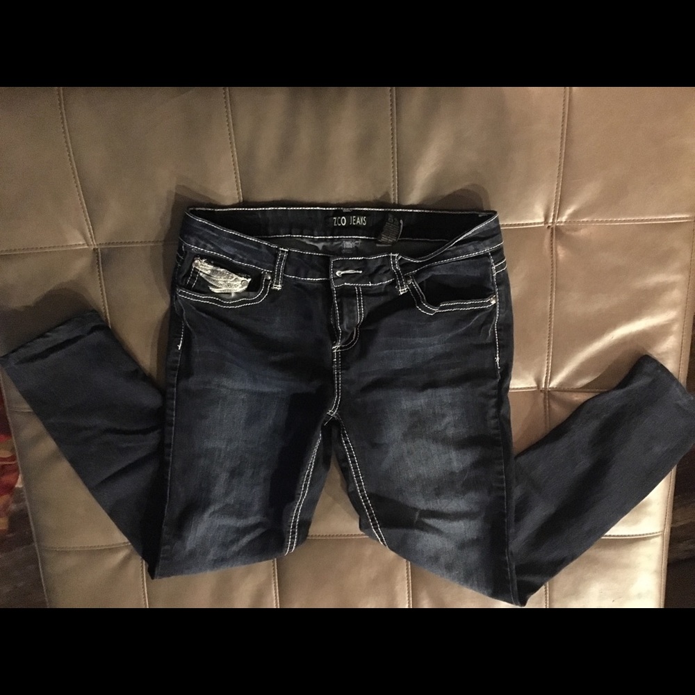 Back To School Jeans. Blue Straight Leg Jeans.